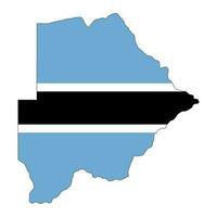 botswana kaart silhouet met vlag geïsoleerd Aan wit achtergrond vector