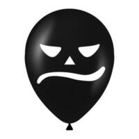 halloween zwart ballon illustratie met eng en grappig gezicht vector