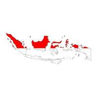 Indonesië kaart silhouet met vlag geïsoleerd Aan wit achtergrond vector