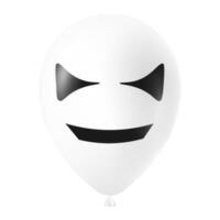 halloween wit ballon illustratie met eng en grappig gezicht vector