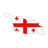 Georgië kaart silhouet met vlag geïsoleerd Aan wit achtergrond vector