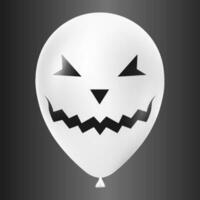 halloween wit ballon illustratie met eng en grappig gezicht geïsoleerd Aan donker achtergrond vector