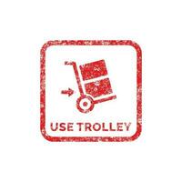 gebruik trolley verpakking Mark icoon symbool vector
