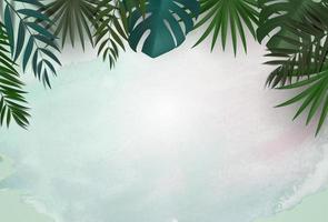 natuurlijke achtergrond met tropische palm en monsterabladeren vector