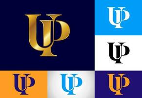 eerste brief u p logo ontwerp vector sjabloon. grafisch alfabet symbool voor zakelijke bedrijf identiteit