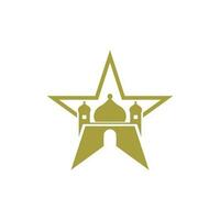 Islamitisch moskee met ster icoon logo ontwerp, logo met een minimalistische stijl. vector logo sjabloon