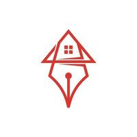 huis pen trek logo ontwerp vector sjabloon, huis icoon logo vector illustratie.