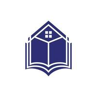 boek en huis logo ontwerp concept, modern boek huis logo sjabloon ontwerp vector, vector