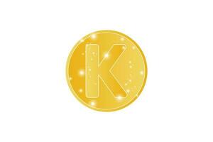 brief k goud modern logo ontwerp sjabloon vector