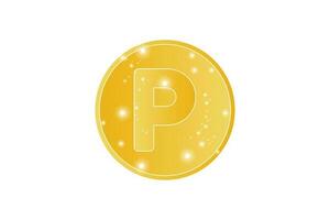 brief p goud elegant logo ontwerp sjabloon vector