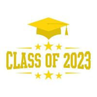 Gefeliciteerd klasse van 2023. Gefeliciteerd afgestudeerden 2023 spandoek. vector