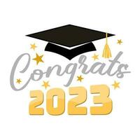 Gefeliciteerd klasse van 2023. Gefeliciteerd afgestudeerden 2023 spandoek. vector