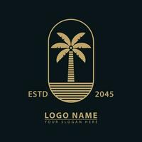 elegant kokosnoot strand logo icoon. vector
