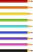 potloden, veelkleurig potlood set, briefpapier, benodigdheden, kantoor benodigdheden, school- benodigdheden, tekening materialen vector