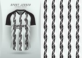 sport- achtergrond voor Jersey, voetbal Jersey, rennen Jersey, racing Jersey, patroon, wit, zwart driehoek streep met ontwerp. vector