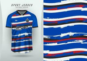 achtergrond voor sport- Jersey, voetbal Jersey, rennen Jersey, racing Jersey, patroon, blauw, wit streep met ontwerp. vector