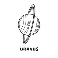 hand- getrokken vector illustratie kleur kinderen Uranus icoon vlak ontwerp illustratie