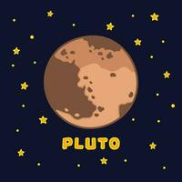 vector illustratie kleur kinderen Pluto icoon vlak ontwerp illustratie