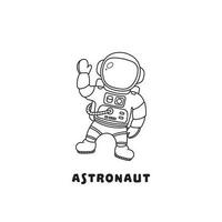 hand- getrokken vector illustratie kleur kinderen astronaut met sterren icoon vlak ontwerp illustratie