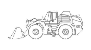 hand- getrokken vector illustratie kleur kinderen bouw wiel lader bouw voertuig clip art