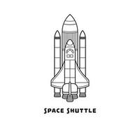 hand- getrokken vector illustratie kleur kinderen ruimte shuttle icoon vlak ontwerp illustratie
