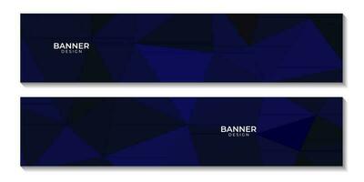 reeks van banners abstract donker blauw meetkundig achtergrond met driehoeken voor bedrijf vector