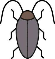 kakkerlak icoon of symbool in zwart en witgekalkt en licht Purper kleur. vector