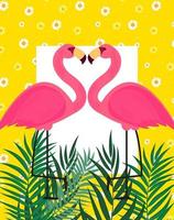 schattige roze flamingo zomer achtergrond vectorillustratie vector