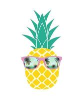 schattige zomerananas in zonnebril vector