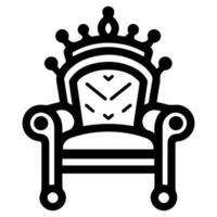 troon icoon vector glyph Koninklijk stijl meubilair