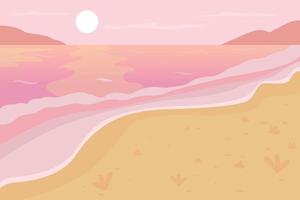 romantische strand landschap egale kleur vectorillustratie vector