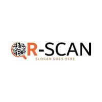 qr code scannen logo ontwerp. qr code scanner Aan smartphone vector ontwerp. snel reactie code logotype