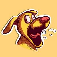 digitaal kunst van een gouden retriever grappig en expressief gezicht hebben gas. vector van een geel hond hoofd een boer laten.
