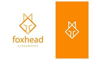 modern minimaal vos hoofd logo ontwerp met schets stijl vector