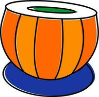 illustratie van tabla icoon in oranje en blauw kleur. vector