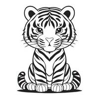 deze is een tijger vector logo concept, tijger vector clip art. lijn kunst tijger vector illustratie.