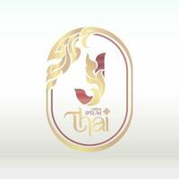 logotype ontwerp Thais kunst stijl vector
