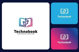 technologie boek logo ontwerp sjabloon vector