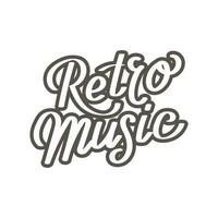 retro muziek, belettering. kalligrafische inscriptie, citaat, handgeschreven inscriptie. afdrukken, vector