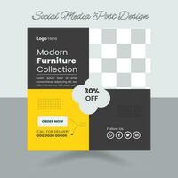 sociaal media post ontwerp voor uw meubilair bedrijf, meubilair sociaal media post ontwerp, sociaal media banier vector