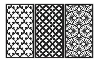 decoratief zwart patronen met wit achtergrond, geometrisch, Islamitisch en bloemen sjabloon voor cnc laser snijdend vector