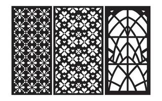 decoratief zwart patronen met wit achtergrond, geometrisch, Islamitisch en bloemen sjabloon voor cnc laser snijdend vector