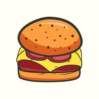 hamburger tekening icoon illustratie. hand getekend hamburger illustratie vector