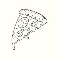 pizza plak hand- getrokken illustratie met gesmolten kaas vector