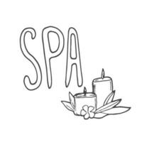 spa. hand- geschreven tekening vector woord Aan wit achtergrond