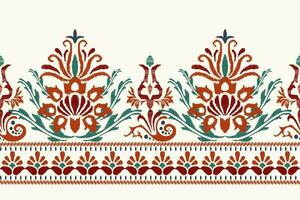 ikat bloemen paisley borduurwerk Aan wit achtergrond.ikat etnisch oosters patroon traditioneel.azteken stijl abstract vector illustratie.ontwerp voor textuur, stof, kleding, verpakking, decoratie, sarong, print