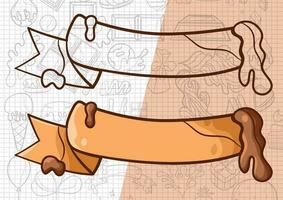 tekenfilm stijl chocola thema lint illustratie vector