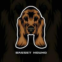 basset hond hond gezicht vector voorraad illustratie, hond mascotte logo, hond gezicht logo vector