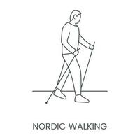 nordic wandelen is een lineair icoon in vector. vector