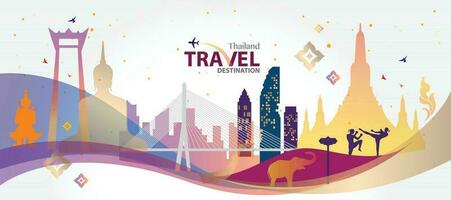 Thailand reizen bestemming vector illustratie